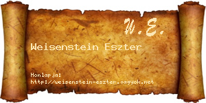 Weisenstein Eszter névjegykártya